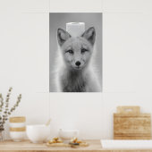 Funny Arctic Fox Bathroom Print, Toilet Paper on Poster (Küche)