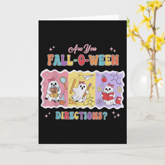 Funny Are You Fall O Ween Directions Teacher Hallo Karte (Gelbe Blume)