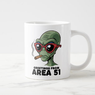 Funny Area 51 Alien Design Jumbo-Tasse