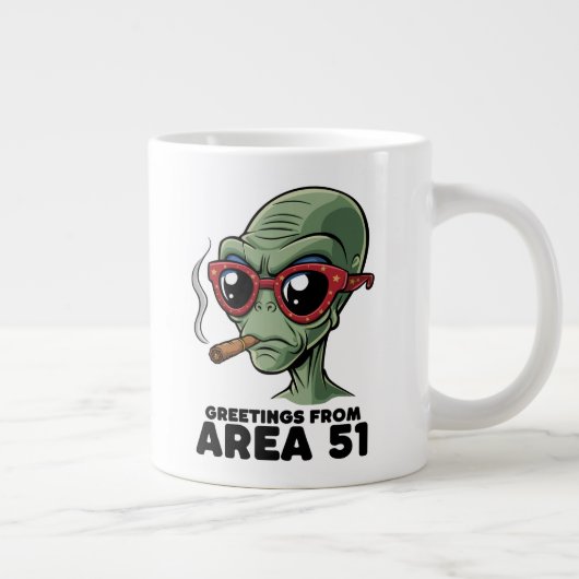 Funny Area 51 Alien Design Jumbo-Tasse (Rechts)