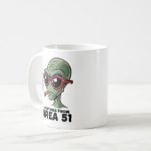 Funny Area 51 Alien Design Kaffeetasse (Vorderseite Links)