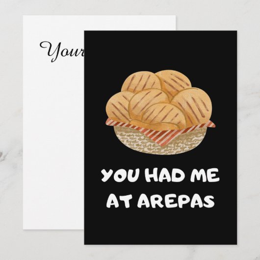 Funny Arepas Zitat Einladung (Vorne/Hinten)