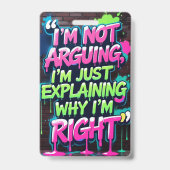 Funny Argumentation Graffiti Style Design Ausweis (Rückseite)