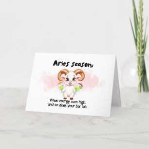 Funny Aries Season Zodiac Birthday Card Dankeskarte