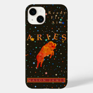 Funny Aries Zodiac Black Red Personalisiert Case-Mate iPhone 14 Hülle