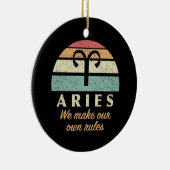 Funny Aries Zodiac Rules Keramik Ornament (Rechts)