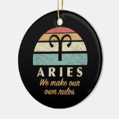 Funny Aries Zodiac Rules Keramik Ornament (Links)