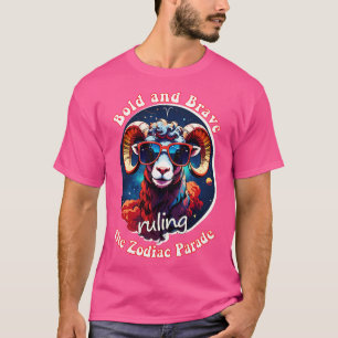 Funny Aries Zodiac Sign Bold und Brave regieren di T-Shirt