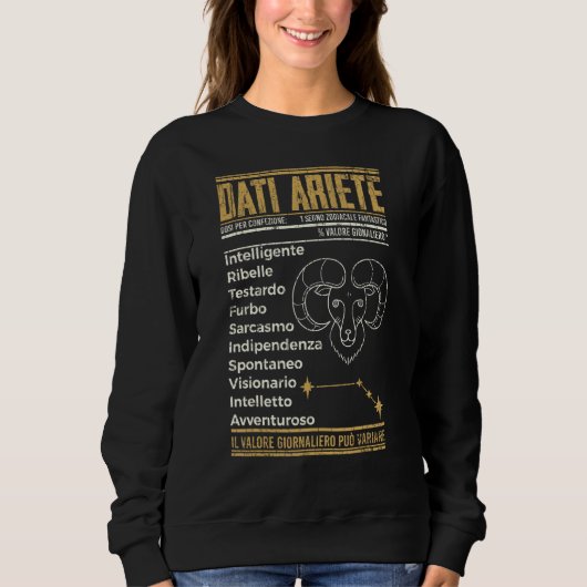 Funny Aries Zodiac Sign Sweatshirt (Vorderseite)