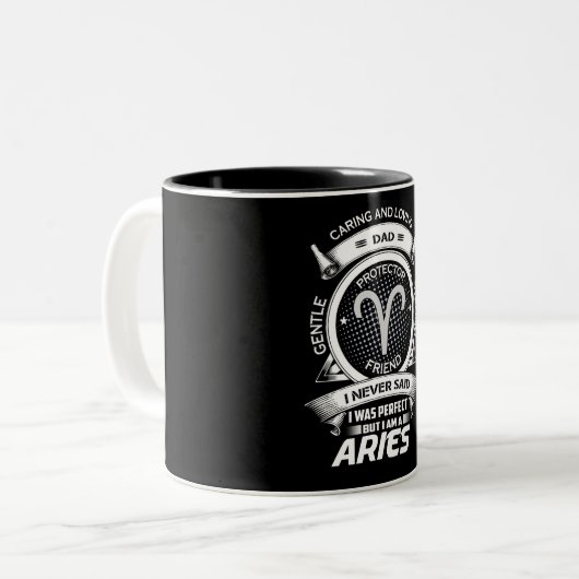 Funny Aries Zodiac Sign Zwei-Tone-Kaffee-Tasse Zweifarbige Tasse (Vorderseite Links)