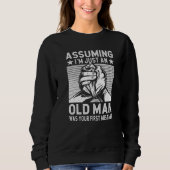 Funny Arm wrestling old man arm wrestler Premium Sweatshirt (Vorderseite)