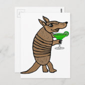 Funny Armadillo Drink Margarita Art Postkarte (Vorne/Hinten)