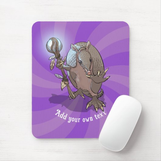 Funny Armadillo Fügen Sie Ihren eigenen Text Hypno Mousepad (Mit Mouse)
