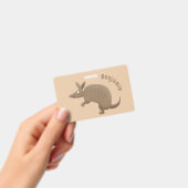 Funny armadillo Happy Cartoon Illustration Ausweis (Handheld)