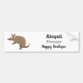 Funny armadillo Happy Cartoon Illustration Autoaufkleber (Vorne)