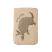 Funny armadillo Happy Cartoon Illustration Badematte (Vorderseite Vertikal)