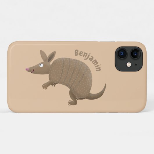 Funny armadillo Happy Cartoon Illustration Case-Mate iPhone Hülle (Rückseite (Horizontal))
