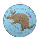 Funny armadillo Happy Cartoon Illustration Dartscheibe (vorne)