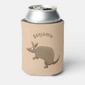 Funny armadillo Happy Cartoon Illustration Dosenkühler (Kanne Rückseite)