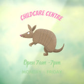 Funny armadillo Happy Cartoon Illustration Fensteraufkleber (Blatt 3)