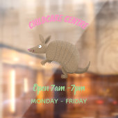 Funny armadillo Happy Cartoon Illustration Fensteraufkleber (Blatt 2)
