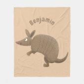 Funny armadillo Happy Cartoon Illustration Fleecedecke (Vorderseite)