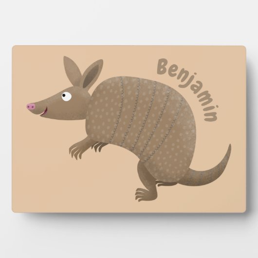Funny armadillo Happy Cartoon Illustration Fotoplatte (Vorderseite)