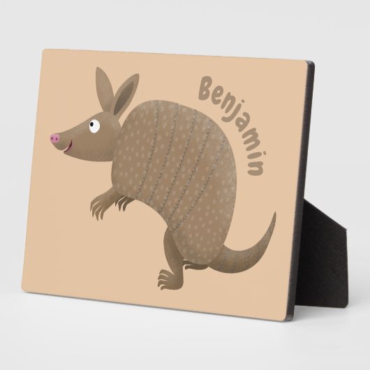 Funny armadillo Happy Cartoon Illustration Fotoplatte (Seite)
