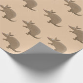 Funny armadillo Happy Cartoon Illustration Geschenkpapier (Ecke)
