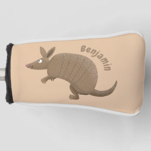 Funny armadillo Happy Cartoon Illustration Golf Headcover