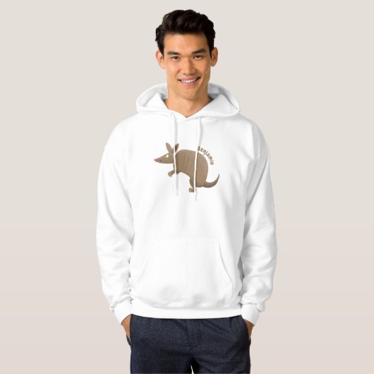 Funny armadillo Happy Cartoon Illustration Hoodie (Vorne ganz)