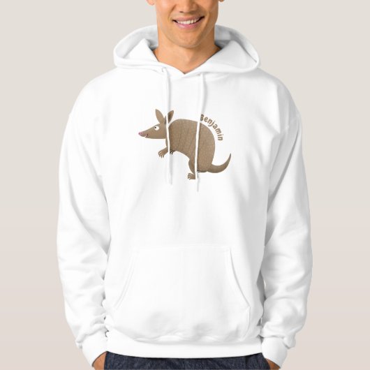 Funny armadillo Happy Cartoon Illustration Hoodie (Vorderseite)