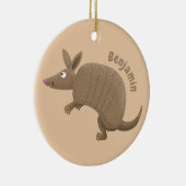 Funny armadillo Happy Cartoon Illustration Keramik Ornament (Rechts)