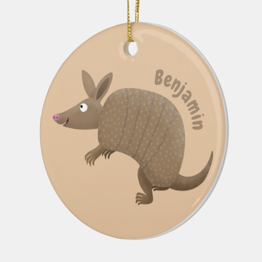 Funny armadillo Happy Cartoon Illustration Keramik Ornament (Links)