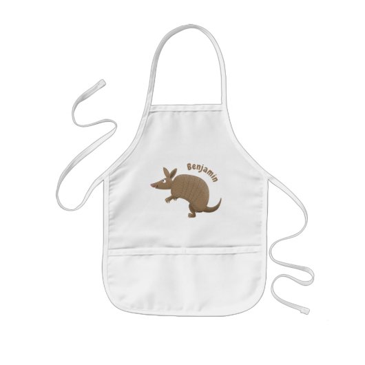 Funny armadillo Happy Cartoon Illustration Kinderschürze (Vorne)