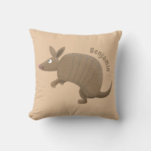 Funny armadillo Happy Cartoon Illustration Kissen