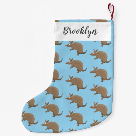 Funny armadillo Happy Cartoon Illustration Kleiner Weihnachtsstrumpf (Rückseite)