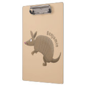 Funny armadillo Happy Cartoon Illustration Klemmbrett (Links)