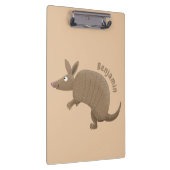 Funny armadillo Happy Cartoon Illustration Klemmbrett (Rechts)
