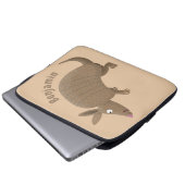 Funny armadillo Happy Cartoon Illustration Laptopschutzhülle (Vorne Knopf)