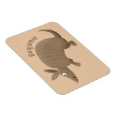 Funny armadillo Happy Cartoon Illustration Magnet (Rechte Seite)