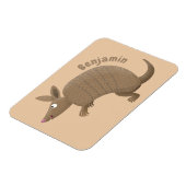 Funny armadillo Happy Cartoon Illustration Magnet (Linke Seite)