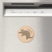 Funny armadillo Happy Cartoon Illustration Magnet (In Situ (Geschirrspüler))