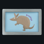 Funny armadillo Happy Cartoon Illustration Rechteckige Gürtelschnalle<br><div class="desc">Dieses glückliche Gürteltier sucht Spaß! Gezeichnet im niedlichen Cartoon-Illustrationsstil.</div>