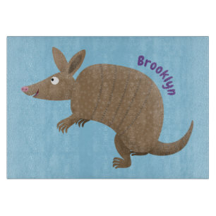 Funny armadillo Happy Cartoon Illustration Schneidebrett
