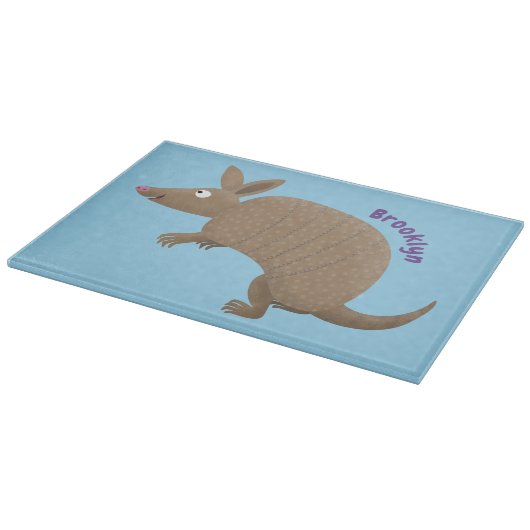 Funny armadillo Happy Cartoon Illustration Schneidebrett (Ecke)