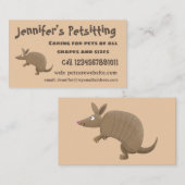 Funny armadillo Happy Cartoon Illustration Visitenkarte (Vorne/Hinten)