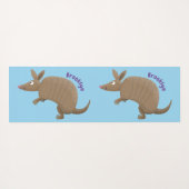 Funny armadillo Happy Cartoon Illustration Yogamatte (Rückseite (Horizontal))