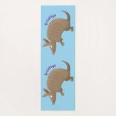 Funny armadillo Happy Cartoon Illustration Yogamatte (Rückseite)