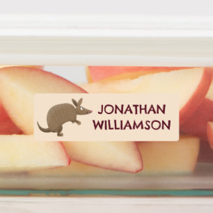 Funny armadillo Happy Cartoon personalisiert Etiketten